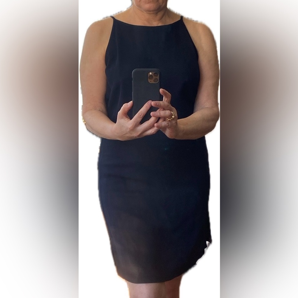 Philippe Adec 100% Silk Summer waffle weave tank strap dress.